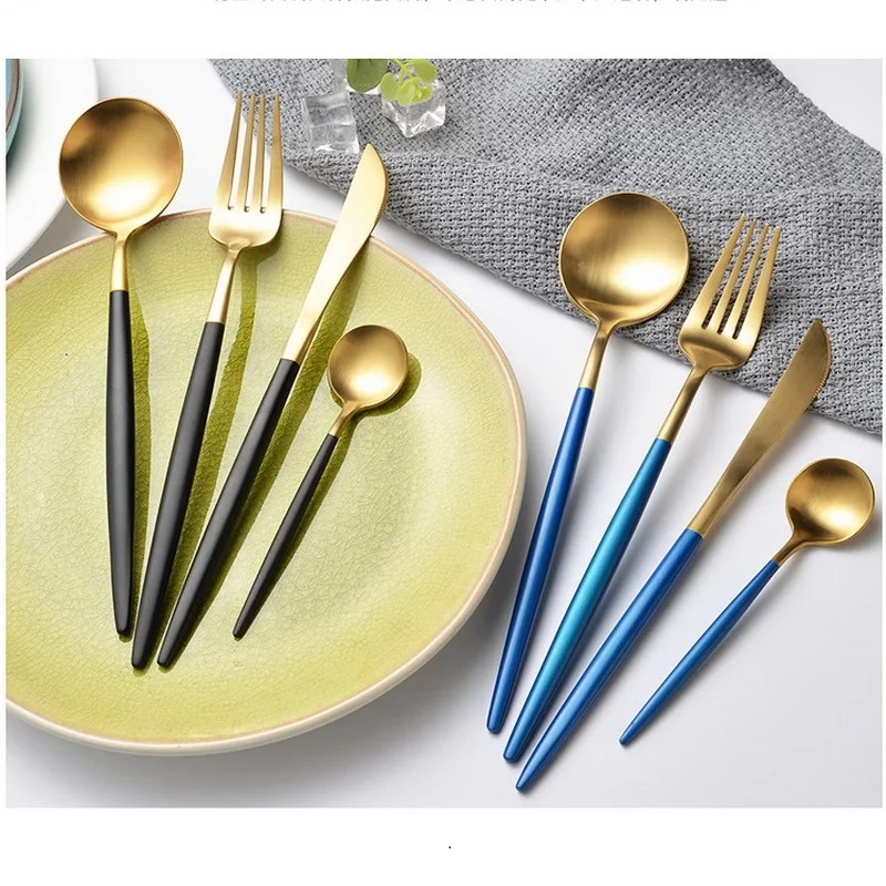 Jieyang Wholesale Matt Luxury Gold Plated Dinnerware Set Wedding Golden