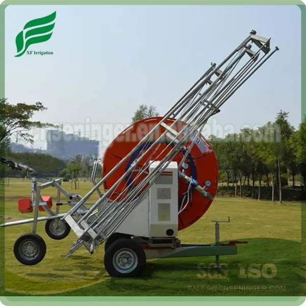 hose reel irrigation machine with travelling