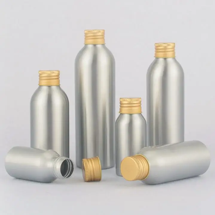 40ml 50ml 100ml 120ml 150ml 250ml Empty Metal Aluminum Bottle with gold cap