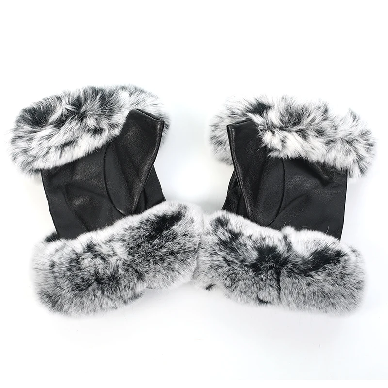 real fur fingerless gloves