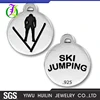 CN186466 Yiwu Huilin jewelry Custom Logo Ski lovers pendant Antique Silver Plating Sports Ski Jumping charms