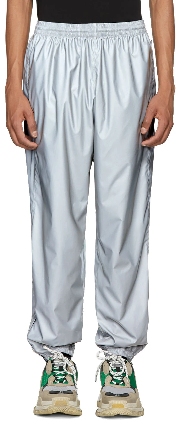 silver reflective track pants