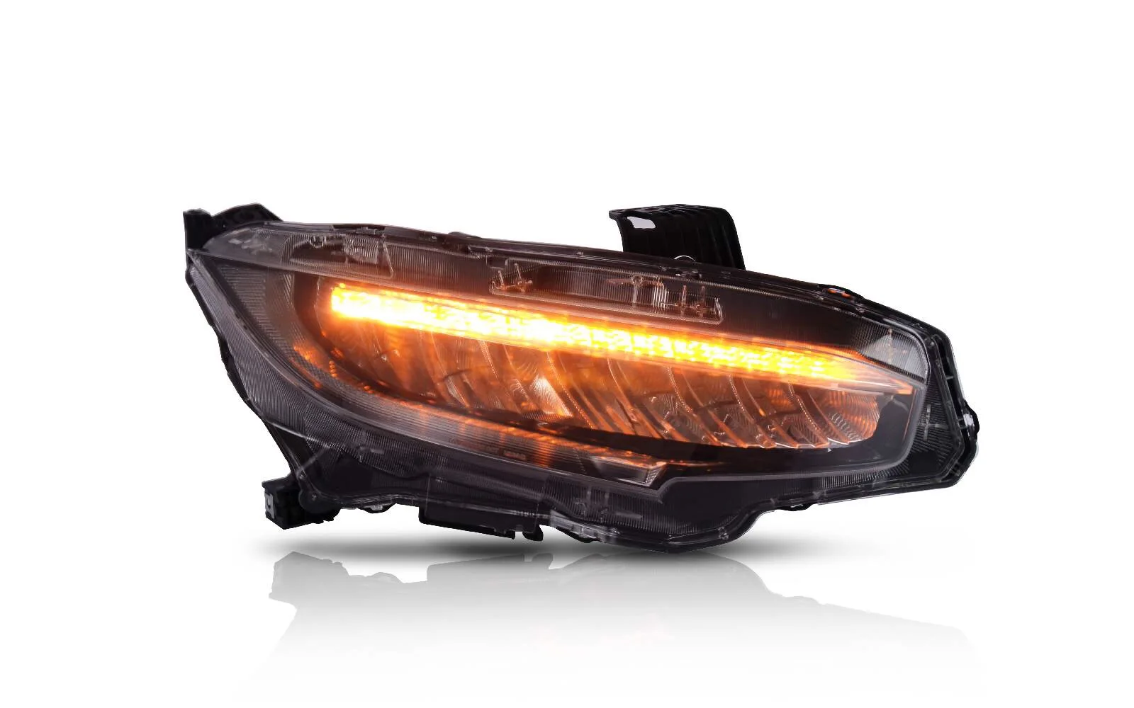 VLAND manufacturer for car headlight for Civic head light 2016 2017 2018 LED head lamp with moving signal & color-changing DRL