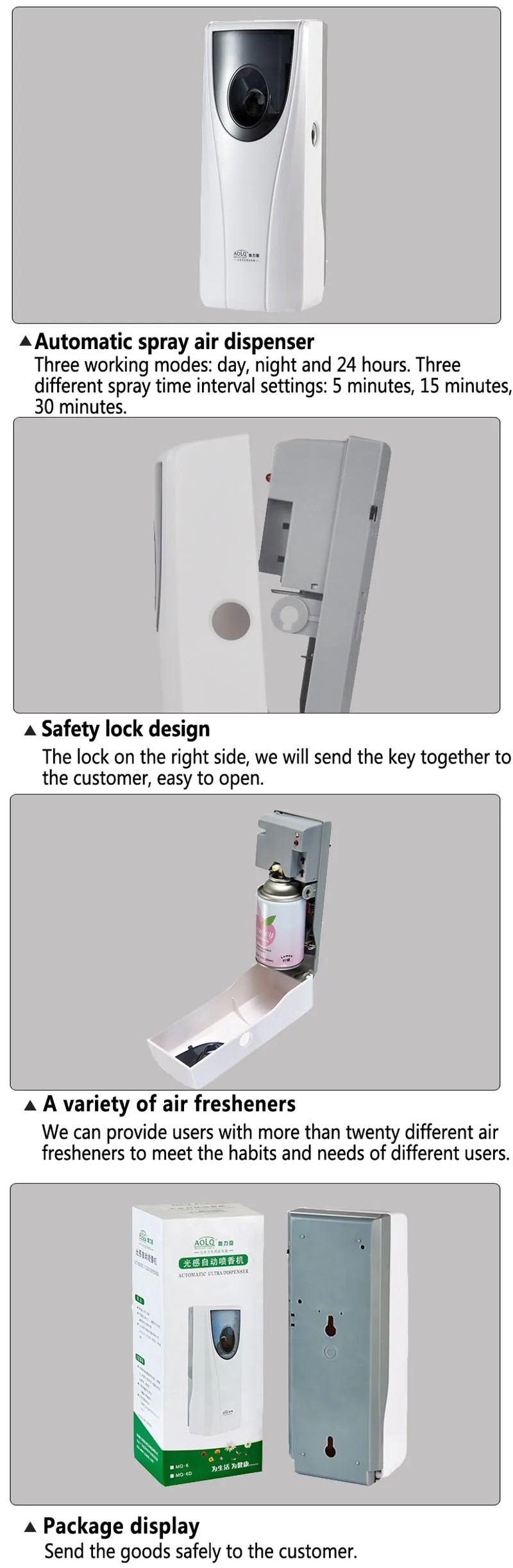 Commerical Bathroom Deodorizer Spray Dispenser Battery Operated Air