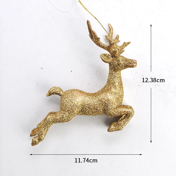 Christmas Tree Decor Glittering Powder Deer Hanging Xmas Ornament Buy