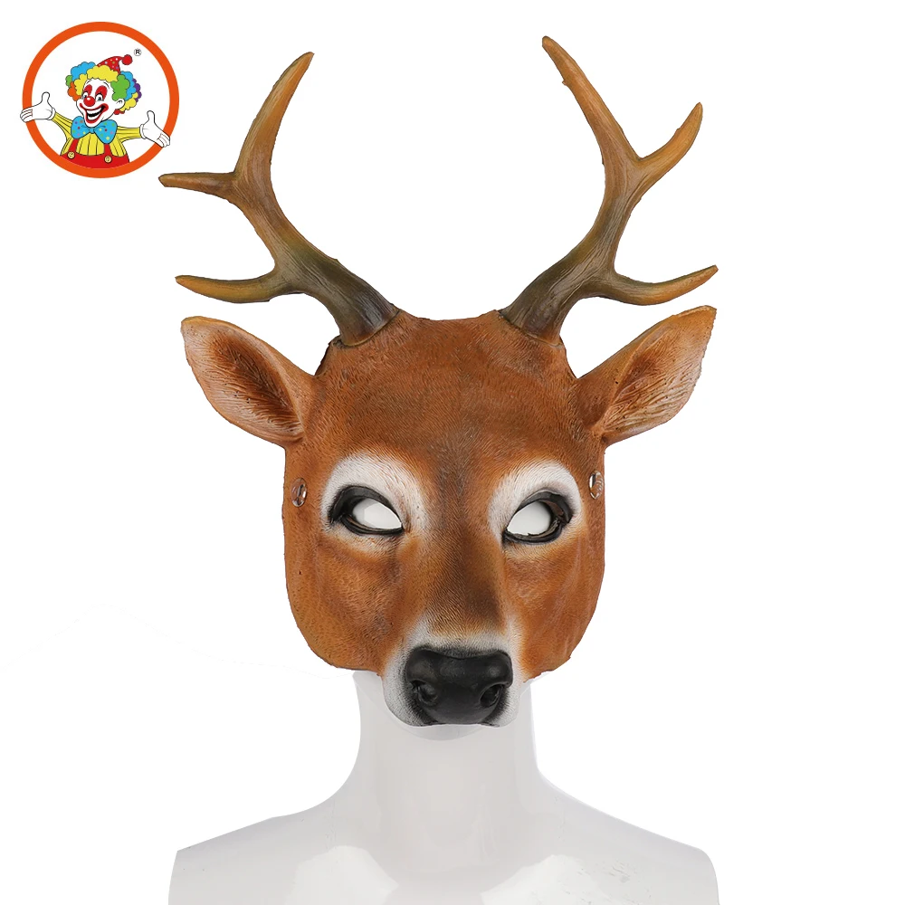 2018 Grosir Kustom Kostum Aksesori Hewan Kepala Lateks Natal Rusa