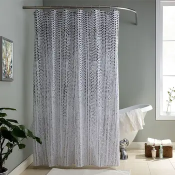Zwarte Stippen Gedrukt Moderne Douchegordijn 200 Cm Waterbestendig ... Zwarte Stippen Gedrukt Moderne Douchegordijn 200 Cm Waterbestendig ...