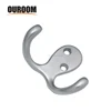 Home decoration bathroom wall Zinc Alloy Hat and Coat Hook 2 head with screws