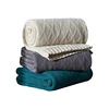 P18C11TR cable knitted wool cashmere throw blanket sleeping bedding