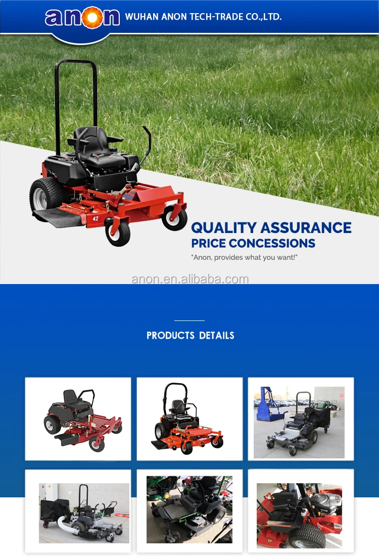 Anon Lawn Mower Zero Turn Ride On Lawn Mower With Loncin Engine Hydraulic Gasoline Zero Turn