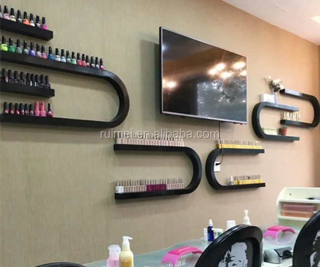 Customized Metal Frame Nail Polish Rack Wall Mounted Ushaped Nail