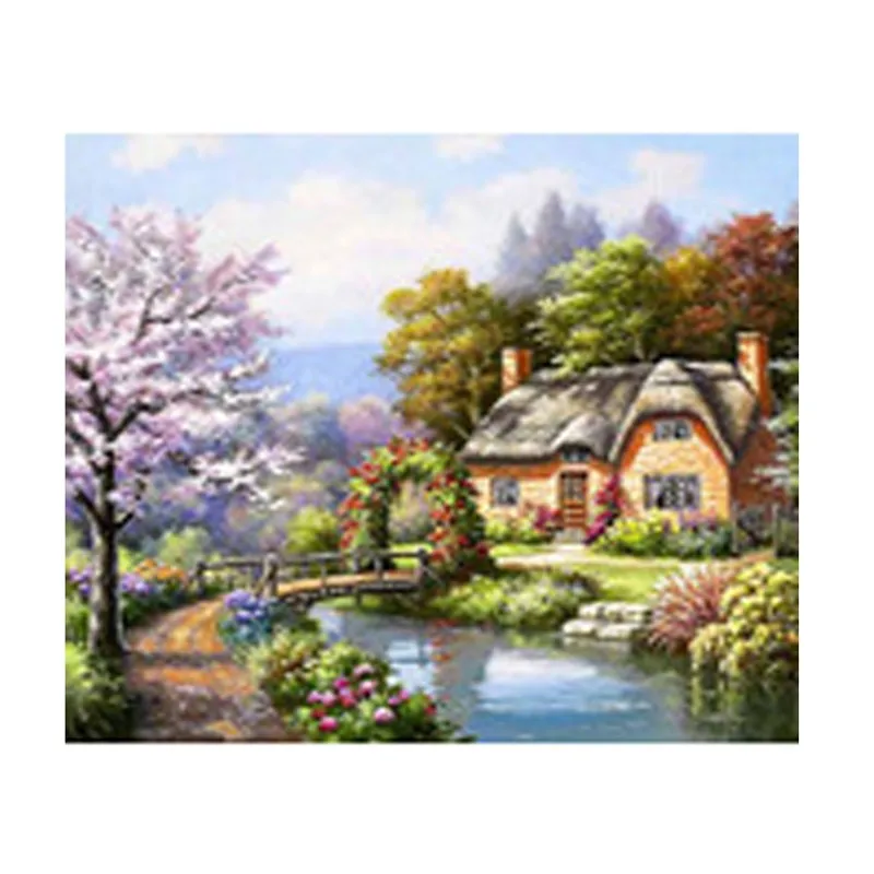 Kit De Pintura De Diamante Taladro Completo Reino Unido casa de árbol de Diamantes cuadrados