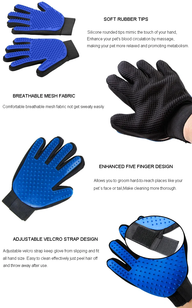 Pet Grooming Mage Gloves Silicone Magic Hair Remover Gloves Silicone Magic Pet Hair Remover