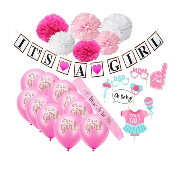 Baby Shower Supplies Rose Gold Oh Baby Balloon Its A Girl Banner