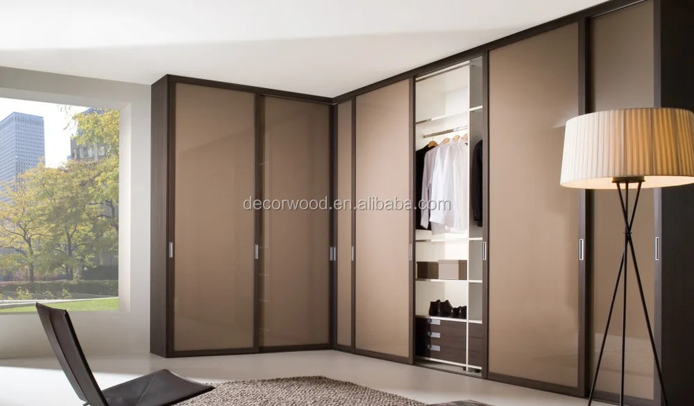 Best Price Custom Made Fitted High Gloss Brown Sliding Door