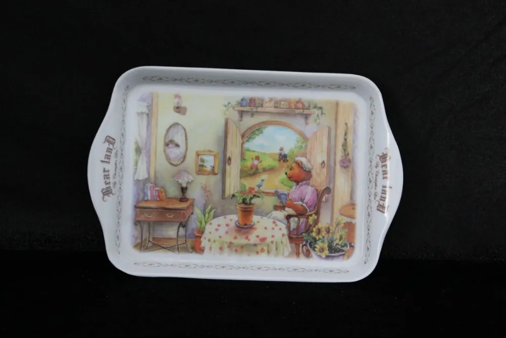 100%melamine little bear meal tray