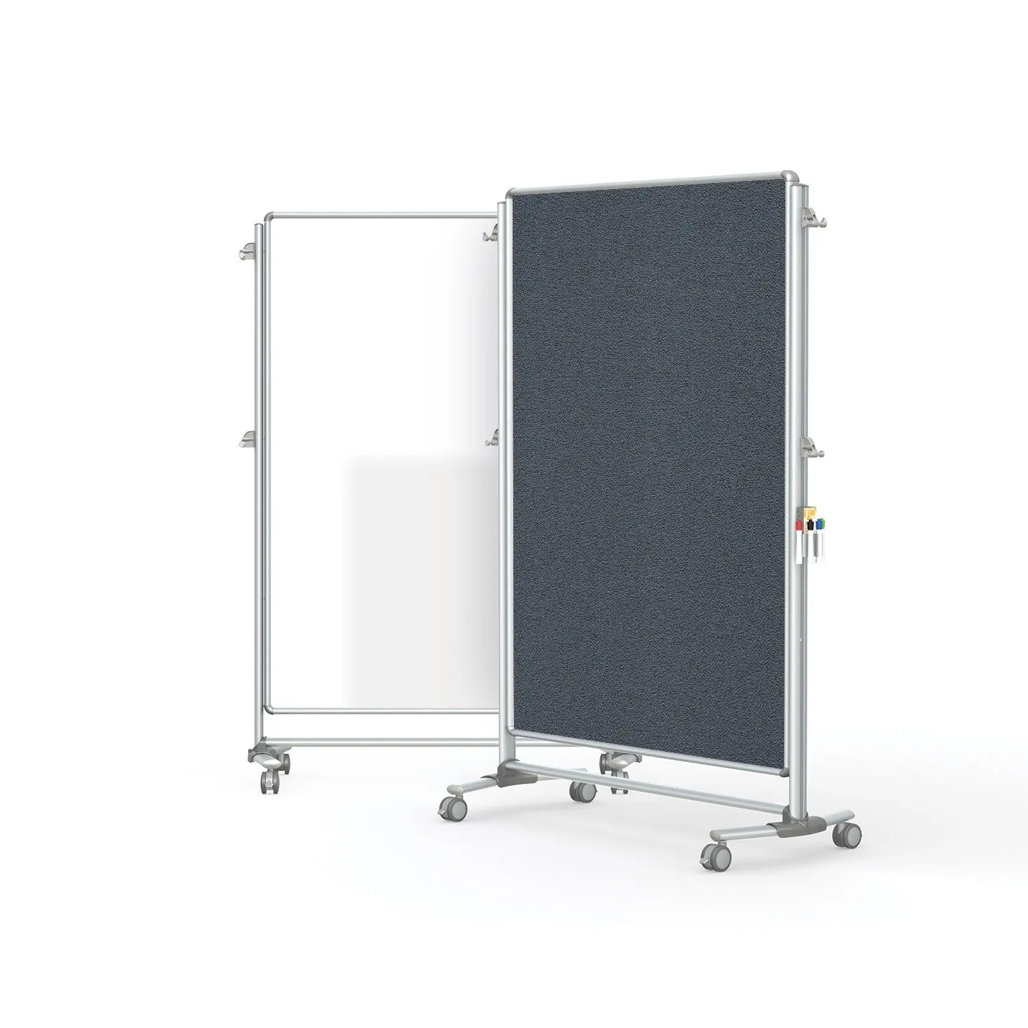 Ghent 76-1/8" x 52-3/8" Nexus Partition, Magnetic Whiteboard/Bulletin Board, Double-Sided, Gray (NEX224MFP-91)