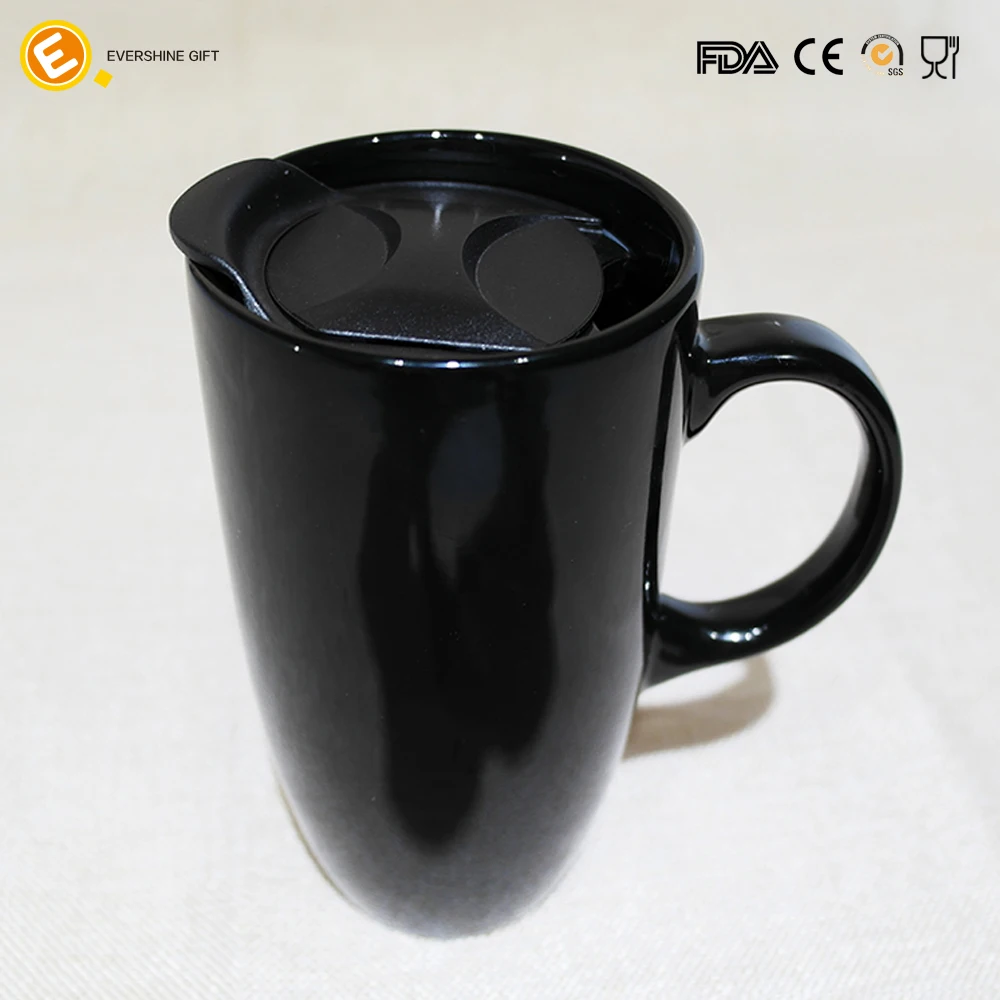 Black Ceramic Travel Mug With Handle And Silicone Sip Lid Top Cafe Alumni Black Ceramic Travel Mug With Handle And Silicone Sip Lid Top Cafe Alumni