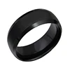 Custom Logo Titanium Plated Black Stainless Steel Band Ring
