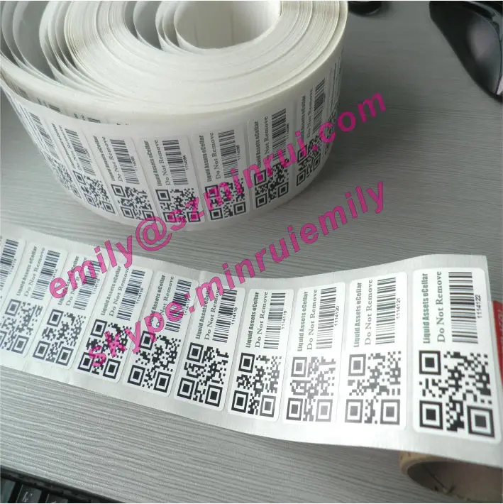 Custom Security Eggshell Do Not Remove Stickers With Serials Barcode