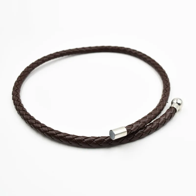 Genuine Leather Cord Necklace Rope Chain With Magnetic Clasp - Buy ...