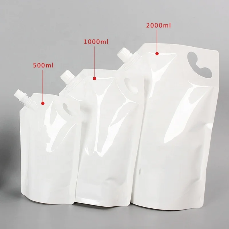 20 pcs White Spout Pocuh Shampoo Pouch,Detergent White Flask Pouches Liquid Packaging bags Free Shipping 50 ml ~ 2000 ml  (2)_conew1.jpg