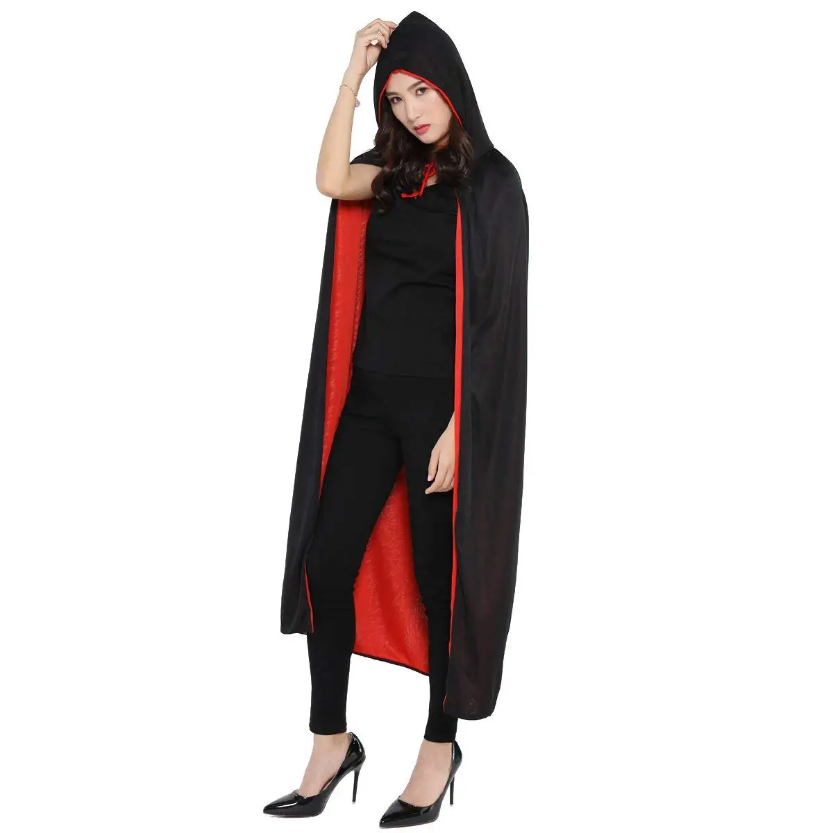 NUOVO reversibile Black /& Red Cape-Taglia Adulti