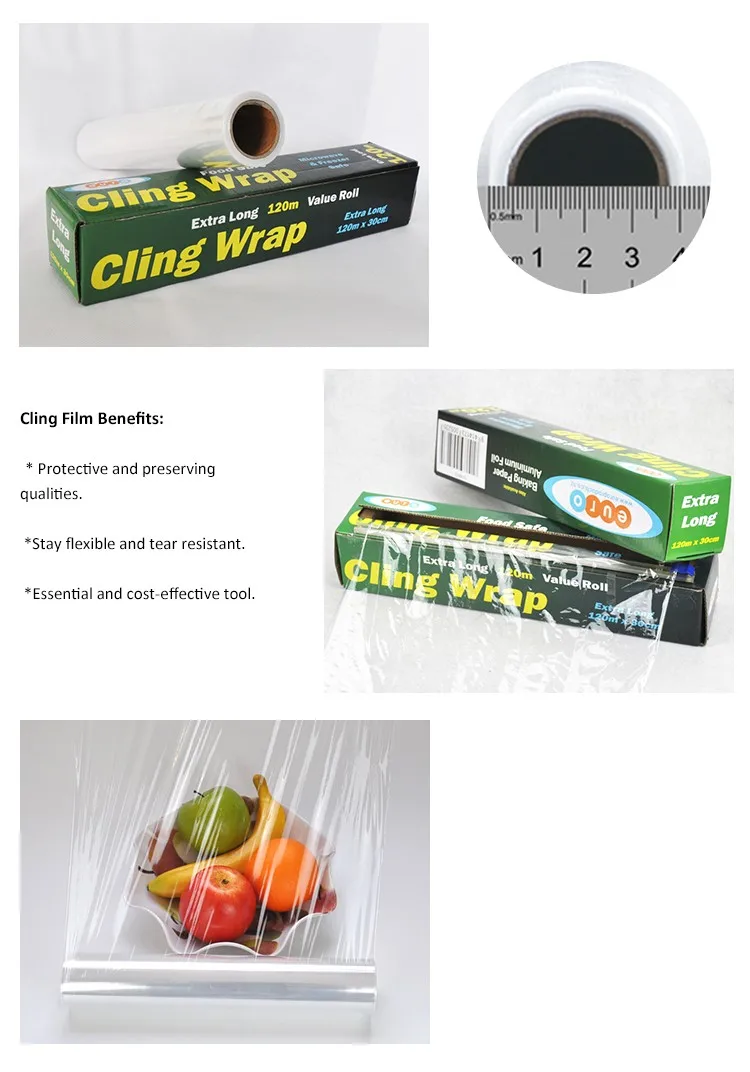 Oem Food Grade Transparent Plastic Wrap Eco Nontoxic Cling Wrap - Buy ...