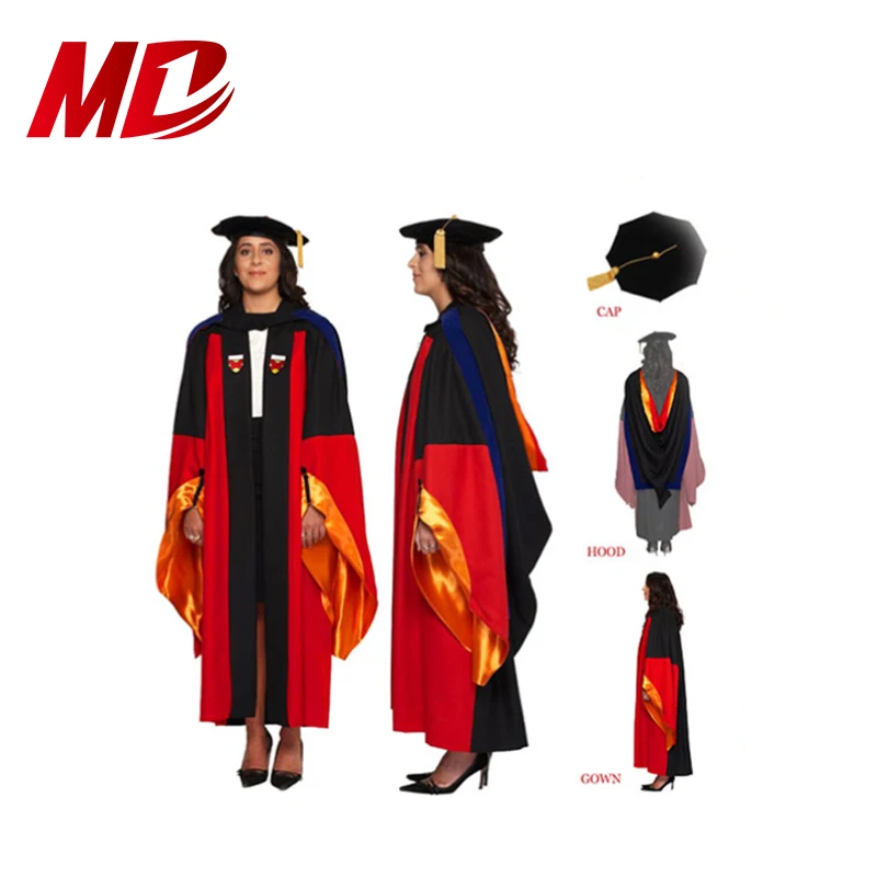 Uk Style Academic College Doctoral Graduation Gown - Buy Graduation ...