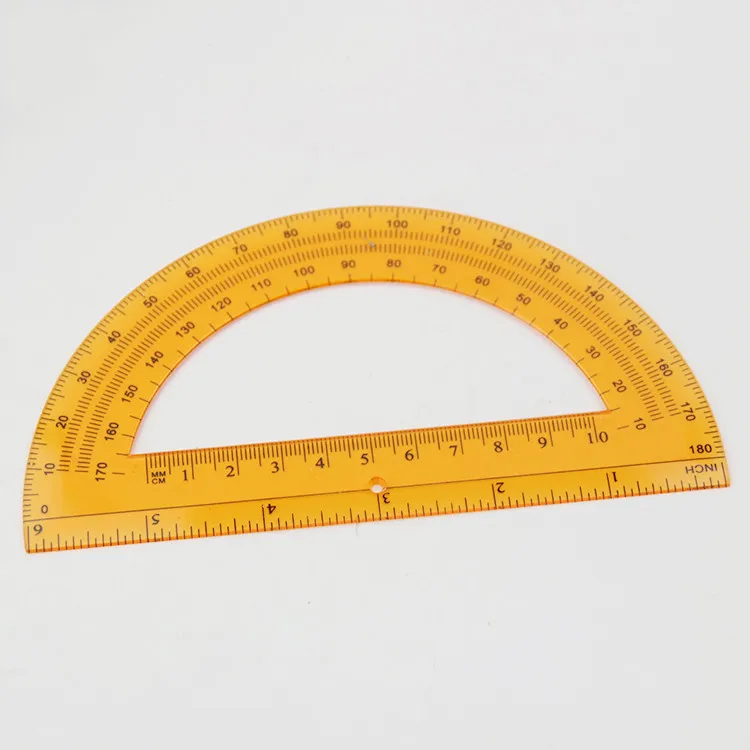 Geometry Protractor With 6" Open Center,Clear Buy Plastic Protractor,Half Moon Protractor