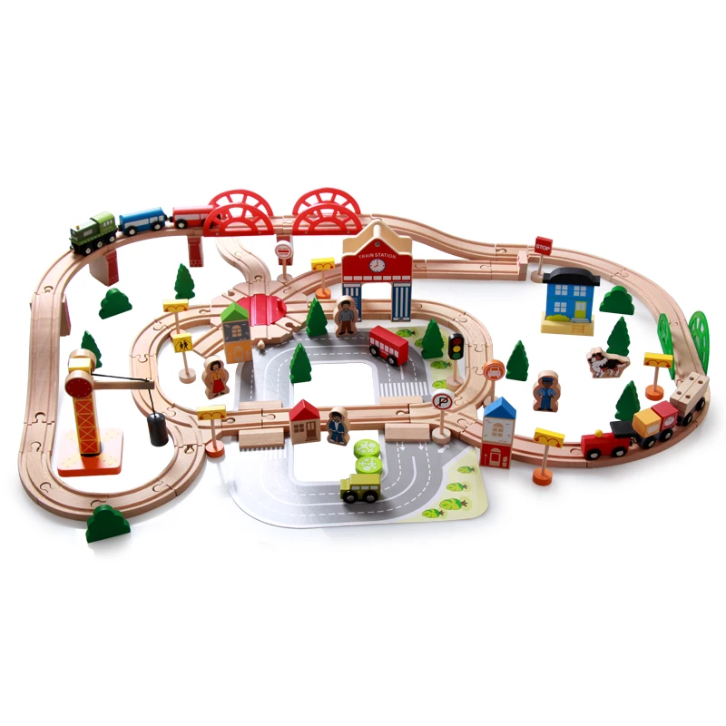 Hot Sale 120pcs Wooden Train Track Set Toys - Buy Wooden Train Toy ...