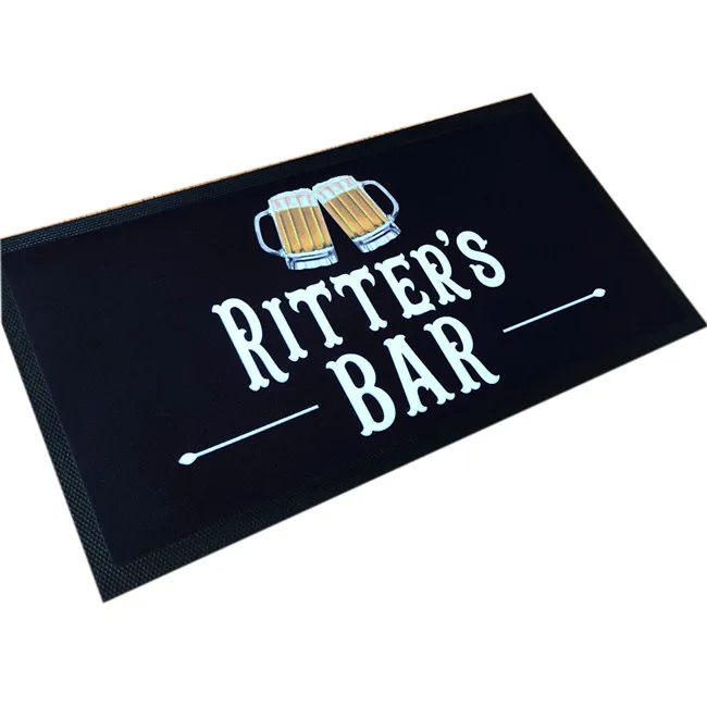 Brand new eco-friendly custom beer counter rubber bar mat with nitrile backing