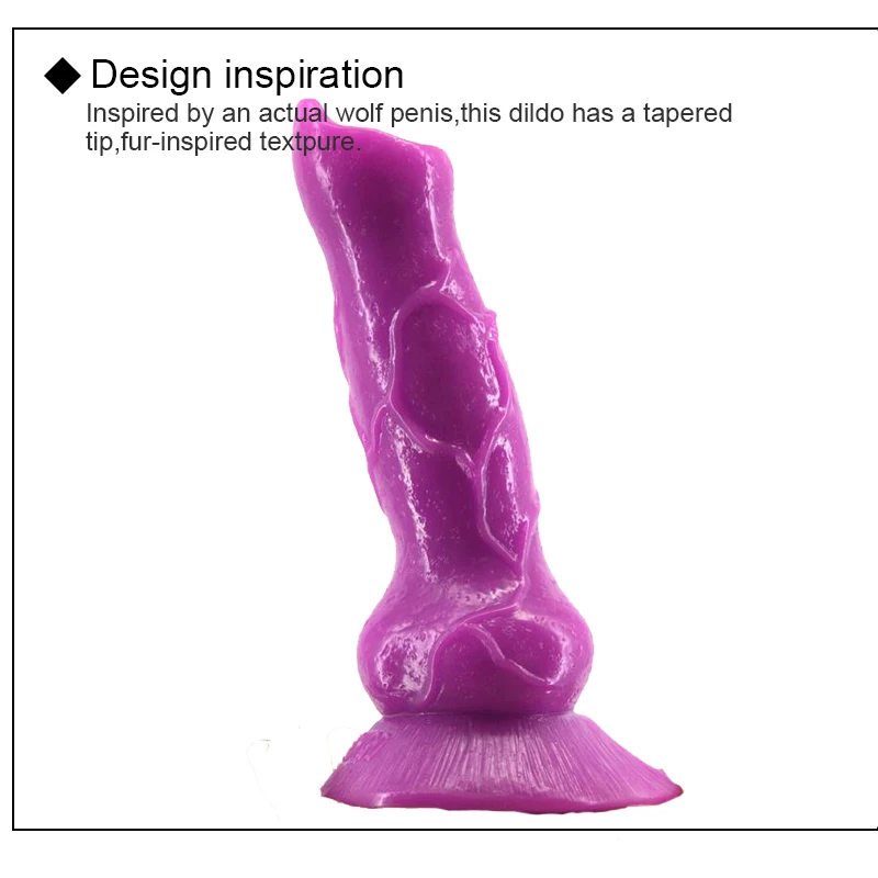 Tapered tip 7 3 Inch huge black animal penis anal wolf dildo with  