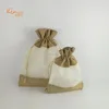custom printed cheap making machine jute drawstring organza window bag for gift
