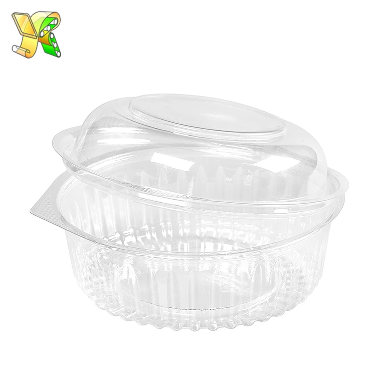 Food grade disposable plastic clamshell fruit packaging box, portable fruit salad container box