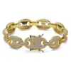 Hip Hop Men Jewelry Bracelet Copper Iced Out Gold/Silver Color Plated Micro Pave CZ Stone Chain Bracelet 7Inch 8Inch