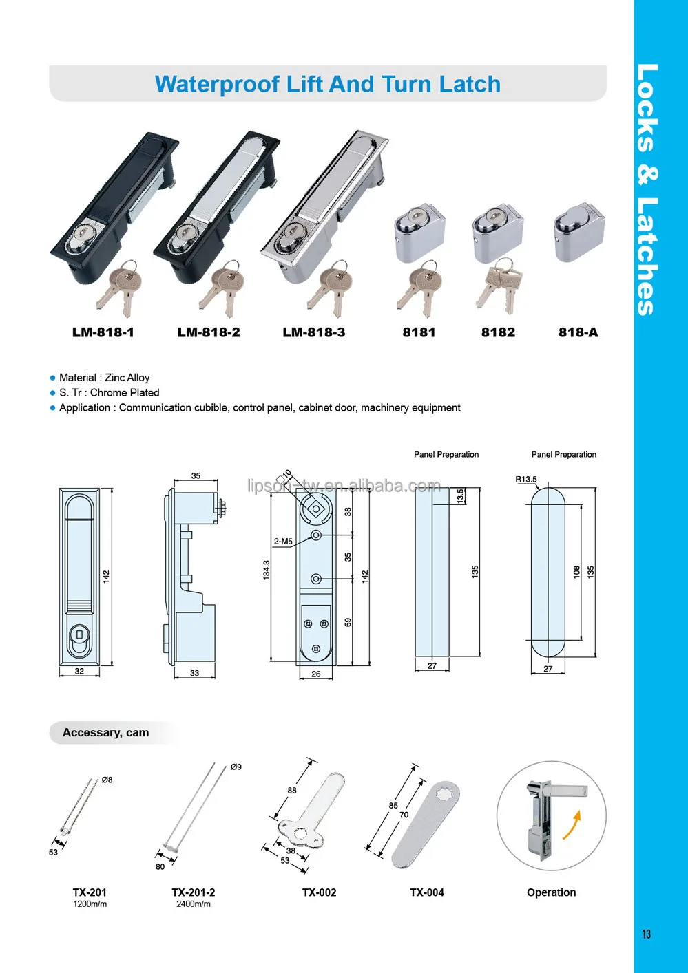 Lm8183k General Electrical Panel Board Door Lock For Server Rack