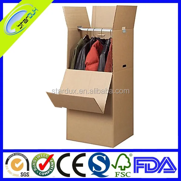 Custom Paper Wardrobe Carton Box With Hanger Buy Wardrobe Carton