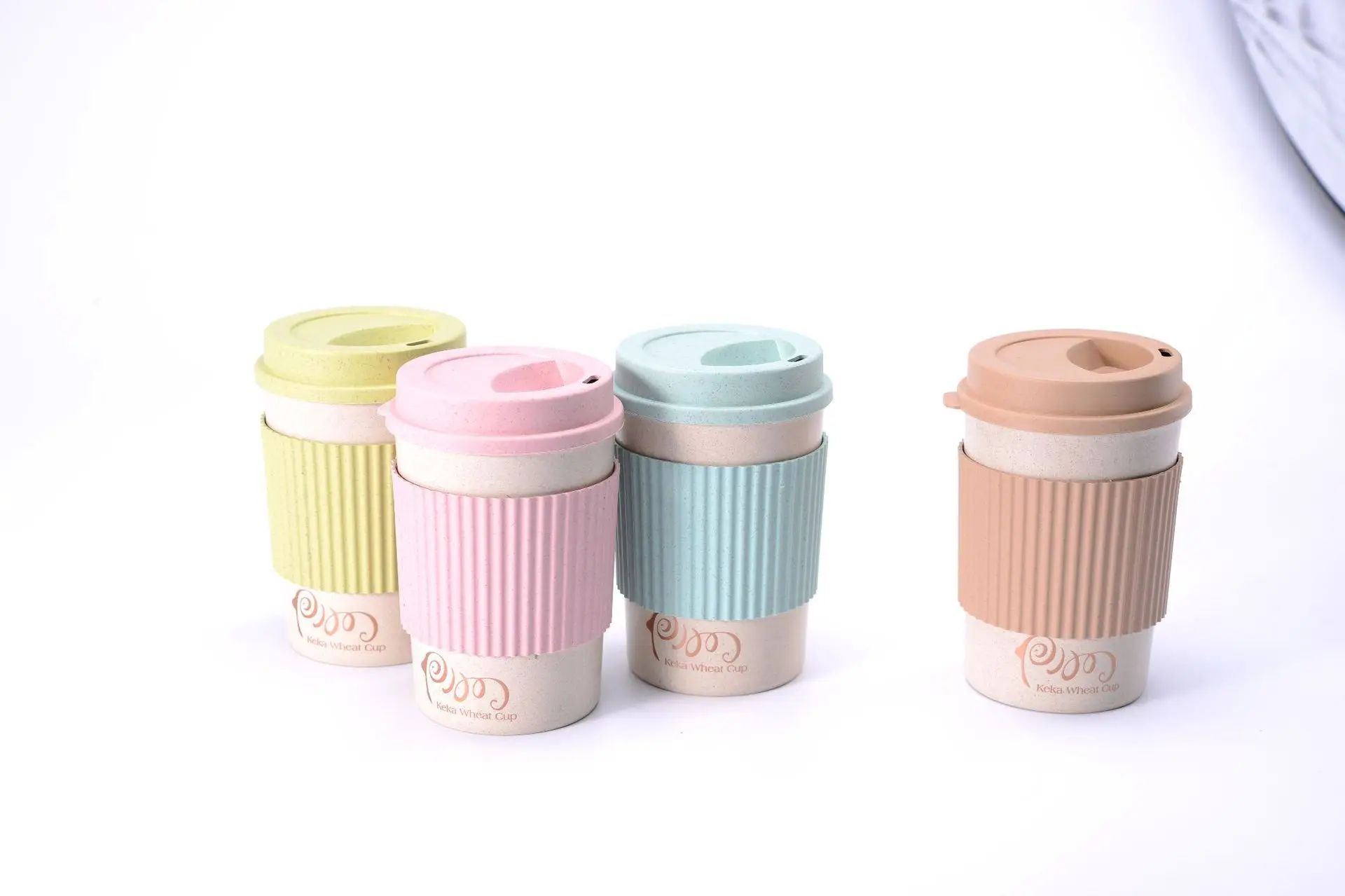 Nature Custom Color 350 ML Wheat Straw Cup, Plastic Cup With Straw