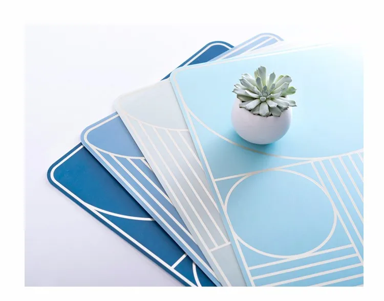 6pcs A Set Waterproof Plastic Placemats Table Pp Plastic Dinner Sets