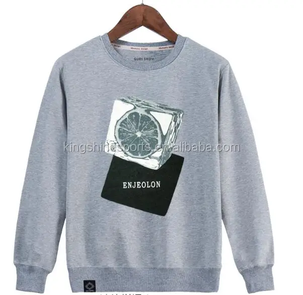 Men's Printed Pullover Sweatshirt Without Hood Combed Cotton Sweatshirt