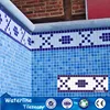 decorative ceramic swimming pool blue border tile waterline