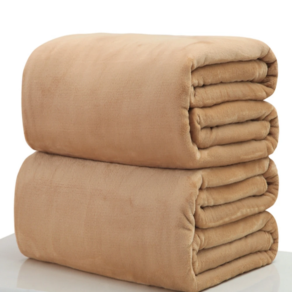 Flannel Fleece Thermal Blanket Brown Extra Soft Fuzzy Fabric,Super Warm