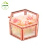 - Glass Trinket Box - Vintage brass box | octagonal brass and glass display cheap watch gift box