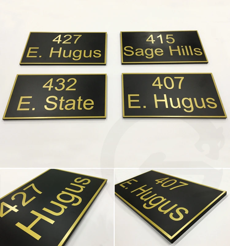 Jaguarsign Custom Classical Stainless Steel House Number Plaque Plates Black Painting 3d