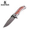 Flipper 440 Steel Blade Wood Steel Handle Tactical Folding Knife Camping EDC Tools Outdoor Hunting Knives With Clip Fee Shipping
