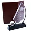 Creative unique design custom knife sailing sailboat shape with K9 crystal ball trophy black base for Troop Memorial Awards