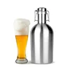 32OZ/64OZ Stainless Steel Beer Growler single wall non-vacuum Portable Beer Barrel Secure Swing Top Lid Beer Bottle