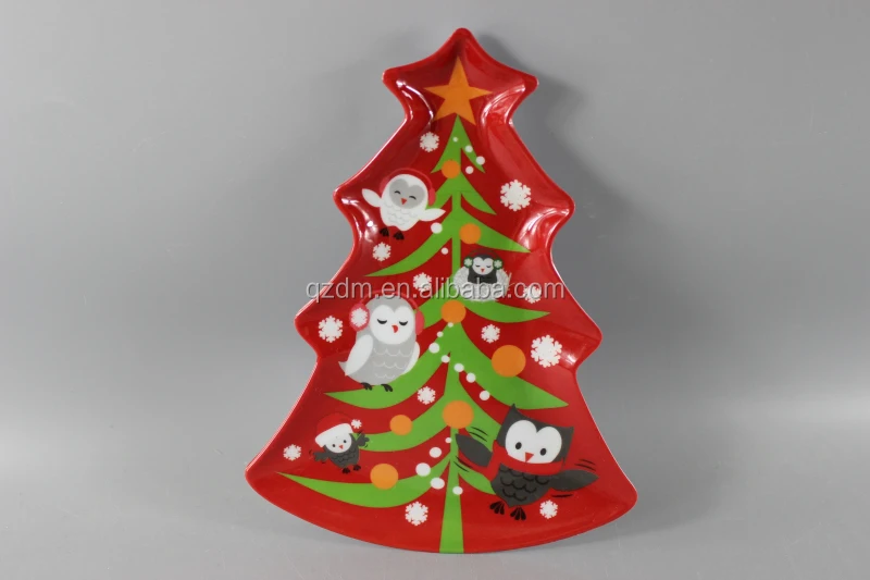 melamine small Xmas tree plate 8inch