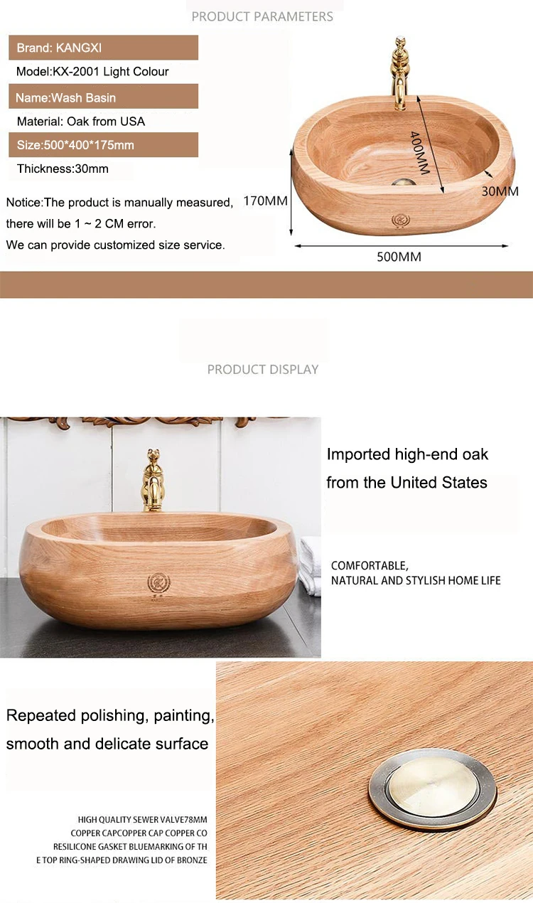 Dining Room Wooden hands wash basin bathroom sinks